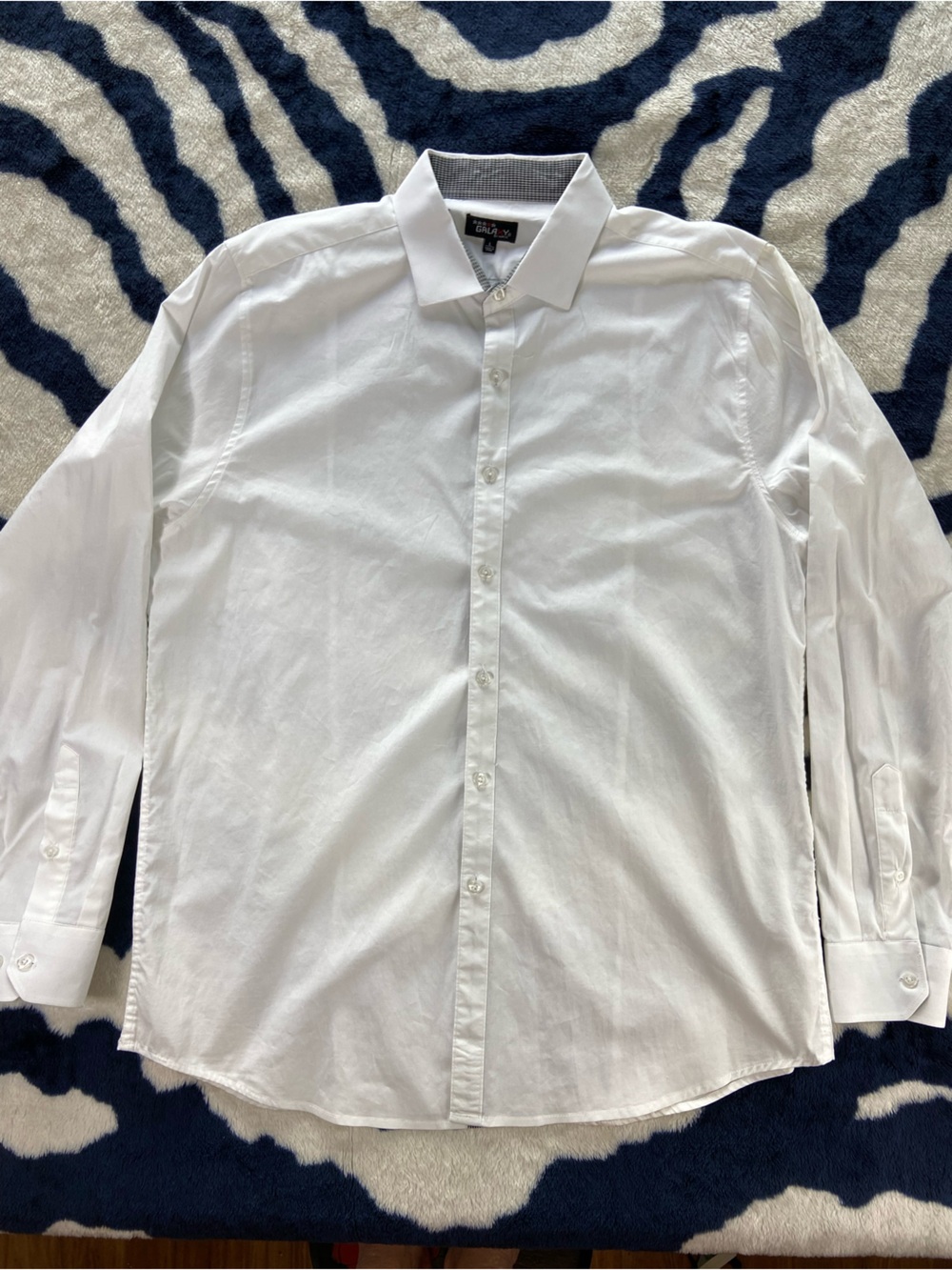 Galaxy By Harvic White Men's Dress Shirt Button Down Long Sleeve Large L